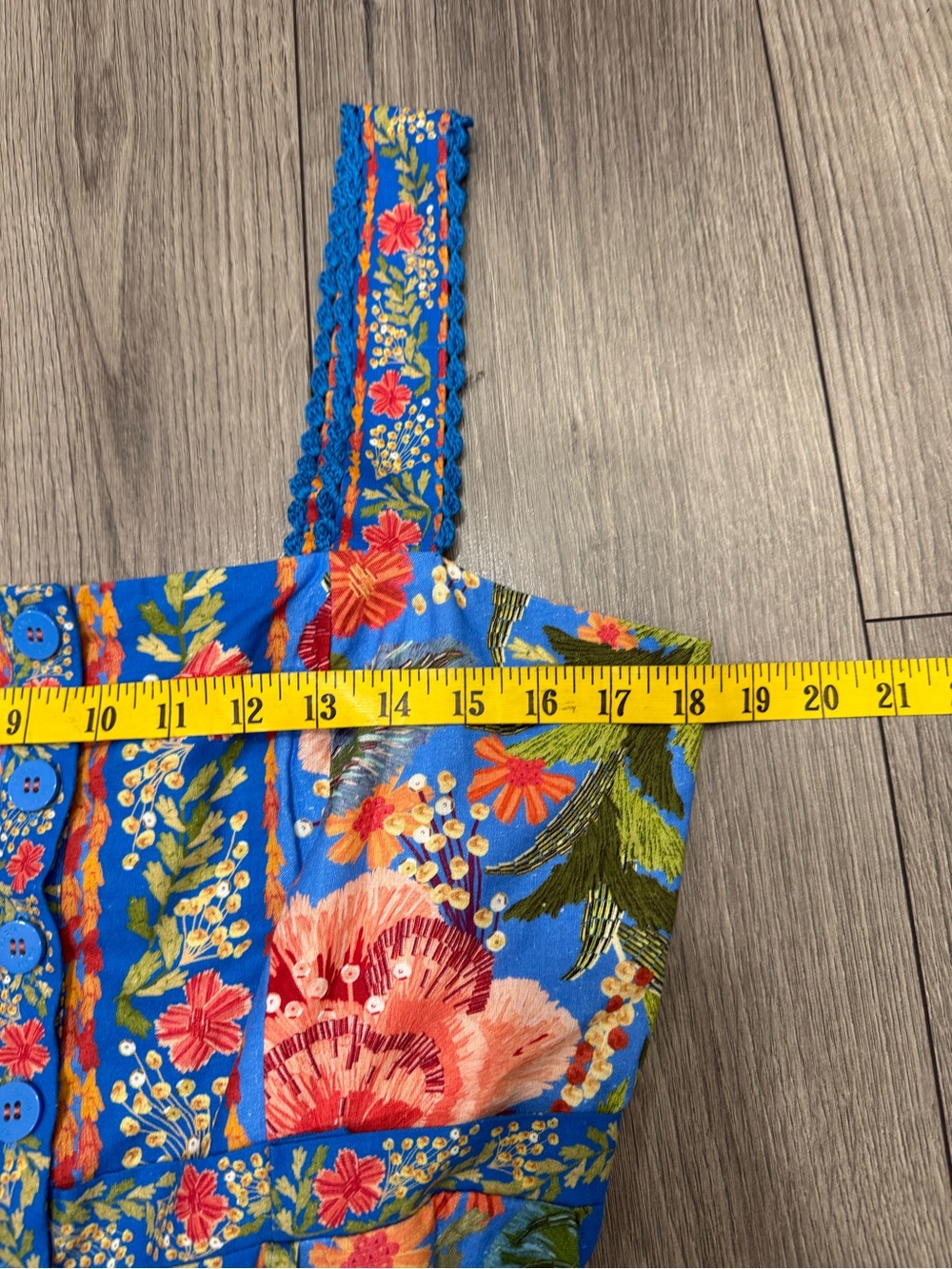 NEW FARM Rio Stitched Garden Floral Belted Linen Blend Romper SZ Large - Picture 10 of 10